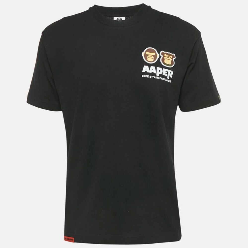 Aape By A Bathing Ape Black Jersey Apper Applique T-Shirt S